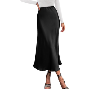BTFBM 2025 Womens Summer Fall Long Satin Skirt Silk Elegant High Waist Cocktail Party Wedding Flowy A-Line Midi Skirts