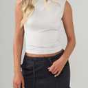 Imily Bela Womens Going Out Casual Tank Tops 2025 Trendy Summer Basic Sleeveless Backless T Shirts Cute Slim Fit Y2K Tee (White)