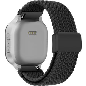 SimpleThings Braided Band Compatible with Gabb Watch 3e 3 2 1, Solo Loop Stretchy Watch Bands with Adjustable Easy Buckle for Kids Boys Girls (Black)