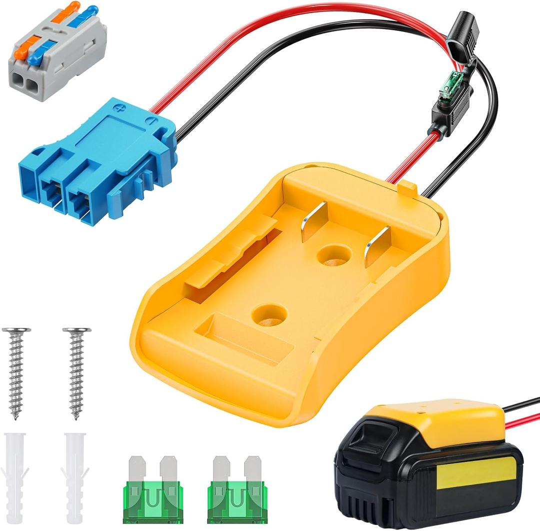 Vibit Power Wheel Adapter for Dewalt 20 V Lithium Battery, Peg-Perego Dewalt Battery Adapter with Original Wire Harness Connector, DC Power Adapter Conversion for Peg-Perego Children's Riding Toys