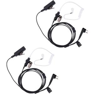 Covert Acoustic Tube Walkie Talkie Earpiece Surveillance Headset with Mic Compatible with Motorola CP200 CLS1110 HKLN4604 HKLN4604A HKLN4604B Radio (2 Pack)