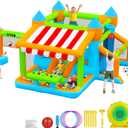 Inflatable Bounce House 176x136x80 inch Large Bounce Castle, with Blower, Ball Pit, Ball net, Ball Goal, for Indoor Outdoor Kid Sports/Playtime/Backyard Playground/Birthday Party