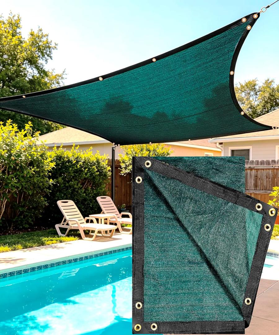 e.share 90% Green Sun Shade Cloth with Grommets,6x10 Ft Shade Cover