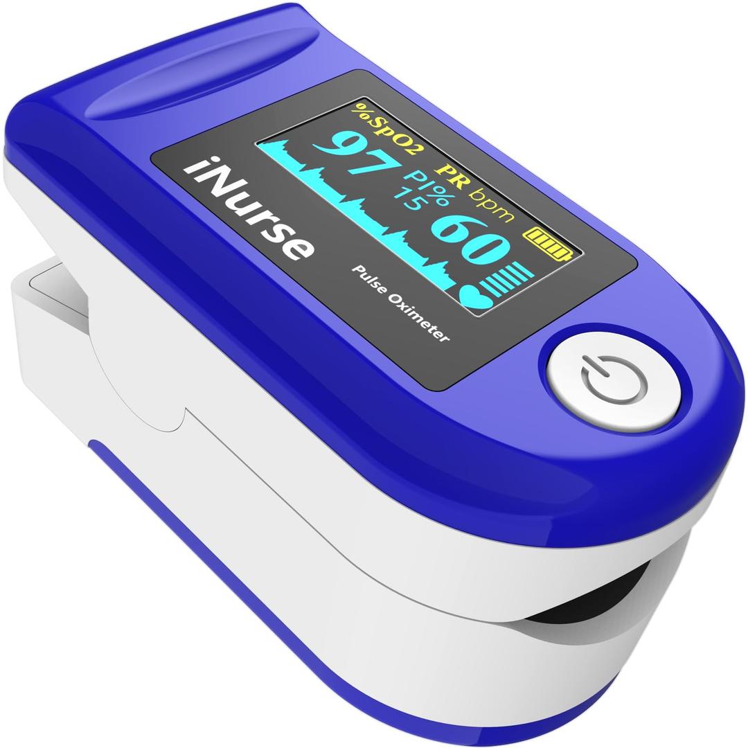 Fingertip Pulse oximeter fingertip with Plethysmograph and Perfusion Index, Portable Blood Oxygen Saturation Monitor for Heart Rate and SpO2 Level, O2 Monitor Finger for Oxygen, Pulse Ox, Oximetro