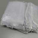 Stratalife Organza Bags 5x7 Drawstring Baggies 100 Pcs Small Mesh Jewelry Pouches Party Favor Goodie Bags for Wedding Tulle Gifts (White)