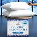 Cooling Pillow Cases - BreezeWeave Queen Size Set of 2 Pillowcases for Hot Sleepers & Cool, Deep Rest - Cloud Soft, Silky Smooth, Ultra Durable, Easy Care, Hidden Zipper (White)