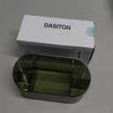 DASITON Large Capacity Makeup Brush Holder,5 Slot Makeup Brush Holder,Vintage striped Make Up Brush Holder,for Vanity Decor,Bathroom Countertops,Desk Storage Container,Cosmetic Display cases(Green)