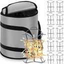 Shihanee 10 Pcs Christmas Holiday String Lights Storage Organizer and 1 Storage Bag Containers Light Cord Rope Reel Organizer Wraps(Gray)