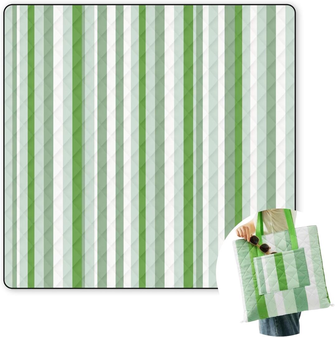 2 in 1 Tote Picnic Blanket Waterproof Outdoor Camping Mat,Large Capacity Beach Blanket 80''x80'' 7Layers Easy to Foldable and Carry.