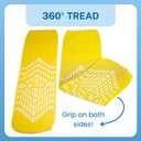 HCS XL Non-Slip Hospital Socks with Grips for Women & Men (6 Pairs) - 360 All-Around Tread Non-Slip Sock for Elderly/Seniors - Hospital Grip Socks, Fall Risk Patient Slippers (Yellow, XL)