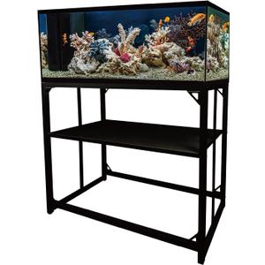 Fish Tank Stand, 40 Gallon Heavy Duty Metal Aquarium Stands, Reptile Tank, Turtle Tank, Breeder Tank Stand, 660LBS Capacity Terrarium Stand Rack with 2-Tier Storage Shelves (Black, 36.5"x18.5"x29.5")