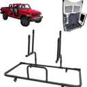 SUNPIE Upgraded Sliding Hard Top Carrier Freedom Panel Storage Rack Compatible with Jeep Wrangler 1987-2025 YJ TJ JK JKU JL JLU 2 Doors 4 Doors Movable Cart with Suction Cup to Secure Rear Window