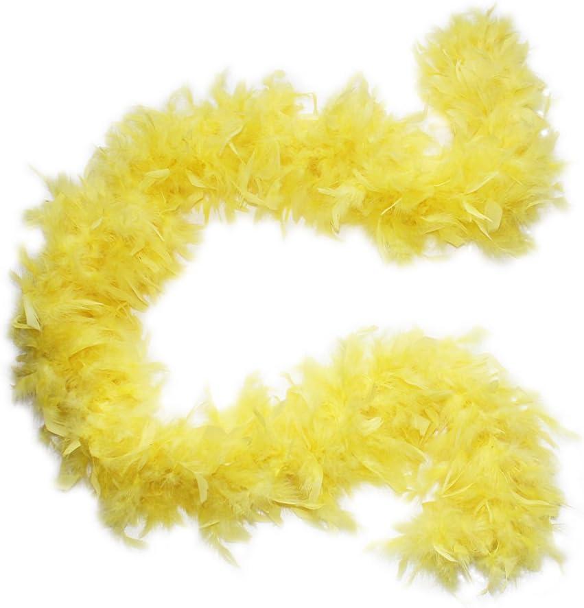 Cynthia's Feathers 100g 74" Turkey Chandelle Feather Boas 30 Color & Patterns (Yellow)