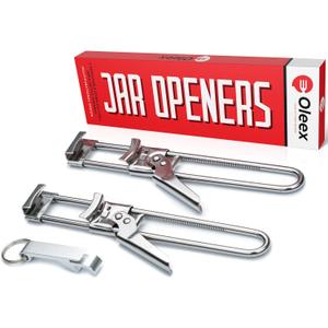 Oleex Jar Opener for Weak Hands (x2) with Keychain Bottle Cap Opener. Easy Seniors Arthritis, Kids Openers. Gripper Tight Lid Opener, Kitchen Gadgets