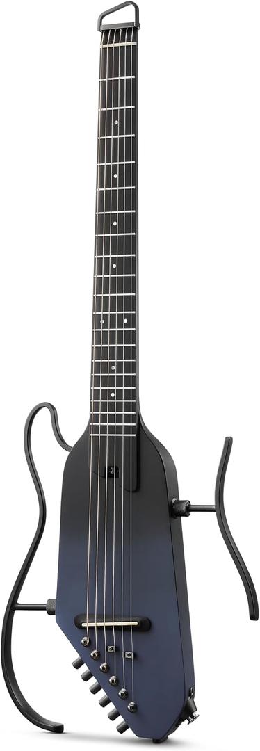 Donner HUSH I PRO Acoustic Electric Travel Guitar (Black), 1 HUSH I PRO Guitar=18 effects(5 Modulation, 5 Delay, 5 Reverb, Overdrive, Compressor, Booster), plus 8 legendary guitar body tone simulations, 20 IR slots