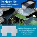 Adnee 17 Pcs Pond Waterfall Spillway Filter Media, 8 Inch Waterfall Box Filter Pad with Bracket and Ceramic Rings, Reusable Pond Filter Replacement Mat to Maintain Water Quality, No Spillway Included