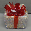 Set of 3 Christmas Lighted Gift Boxes Plug-in 60 Led Light Up Boxes Ornaments for Christmas Decorations Indoor Outdoor Home Yard Xmas Tree Holiday Party Lawn Porch (Tinsel)