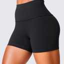 CRZ YOGA Secretsculpt Butterlift Biker Shorts 4" - No Front Seam High Waisted Womens Workout Gym Booty Scrunch Butt Black Medium