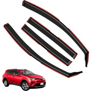in-Channel Window Visors Rain Guards FIT Toyota RAV4 2020-2025 (2020-2025)  4-Piece in-Channel Dark-Smoke Polycarbonate Vent Deflectors