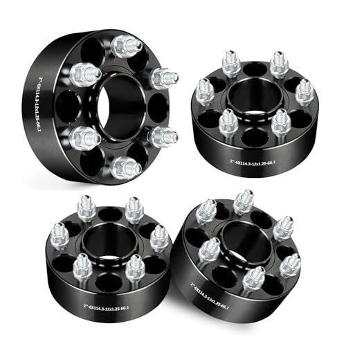  EVIL ENERGY 6x4.5 Wheel Spacers 2 inch Compatible with Nissan Frontier 2005-2022, 6x114.3 mm Hubcentric with Lip 6 Lugs 66.1 mm Hub Bore M12x1.25 Studs Black : Automotive