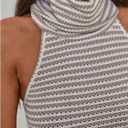 Verdusa Women's High Neck Halter Top Striped Sleeveless Crop Tops Summer Date Night Outfit (S)
