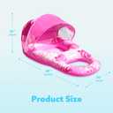 SLOOSH Inflatable Pool Floats Lounger with Canopy for Adult - Pool Lounge Float with Cup Holder & Backrest, Footrest for Pool Party, Swimming, Lake, Beach, Travel
