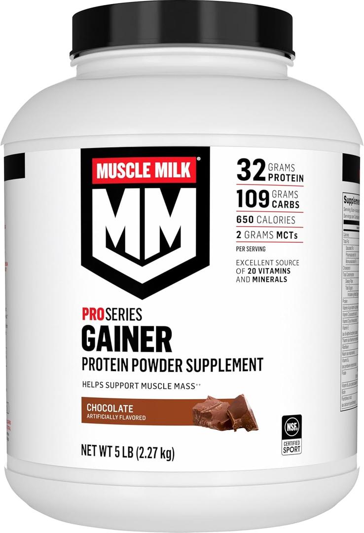Muscle Milk Gainer Protein Powder, Chocolate, 32g Protein, 5 Pound (EXP 10/03/26)