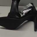 Women's High Heel Sandals Open Toe Ankle Tie Dressy Heeled Sandals for Prom, Party, Evening Events, 3.93 Inch Comfortable Thin Block Heels (Black Cloth) 9.5