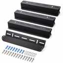 4-Piece Wall Mount Bracket Set, Heavy-Duty Steel, Black, Universal Wall Mounting Hardware