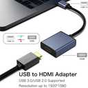 KLOMIER USB to HDMI Adapter - 3.0/2.0 Multi-Monitor Cable,Compatible with Windows 7/8/10/11 and MacOS for Multiple Monitors