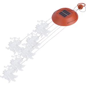 Lurrose Solar LED Wind Chimes with Color Changing Angel Lights Automatic Light Sensor Energy Saving Solar Hanging Lamp for Outdoor Garden Patio Porch Balcony Decoration