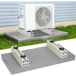 Mini Split Pad with Floor Mounting Base Kit, 38"x18"x3" Mini Split Condenser Pad for 9000-36000 BTU Ductless, Anti-Vibration Mini Split AC Pad for Outside and Floor Mounting Base for Heat Pump