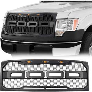Front Grill Rap-tor Style Bumper Grille Mesh Light Compatible With FORD F150 F-150 2009-2014