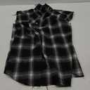 Mens Sleeveless Flannel Shirt Plaid Casual Button Down Shirts Vest, L