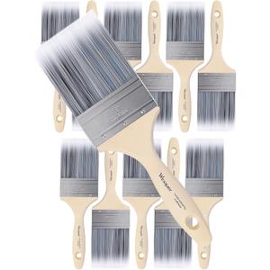 Wesquer 3 Inch Professional Paint Brushes 12-Pack, Premium Synthetic Bristles for Smooth Finish, Easy to Clean & Reusable for Wall, Cabinet, Interior & Exterior Painting