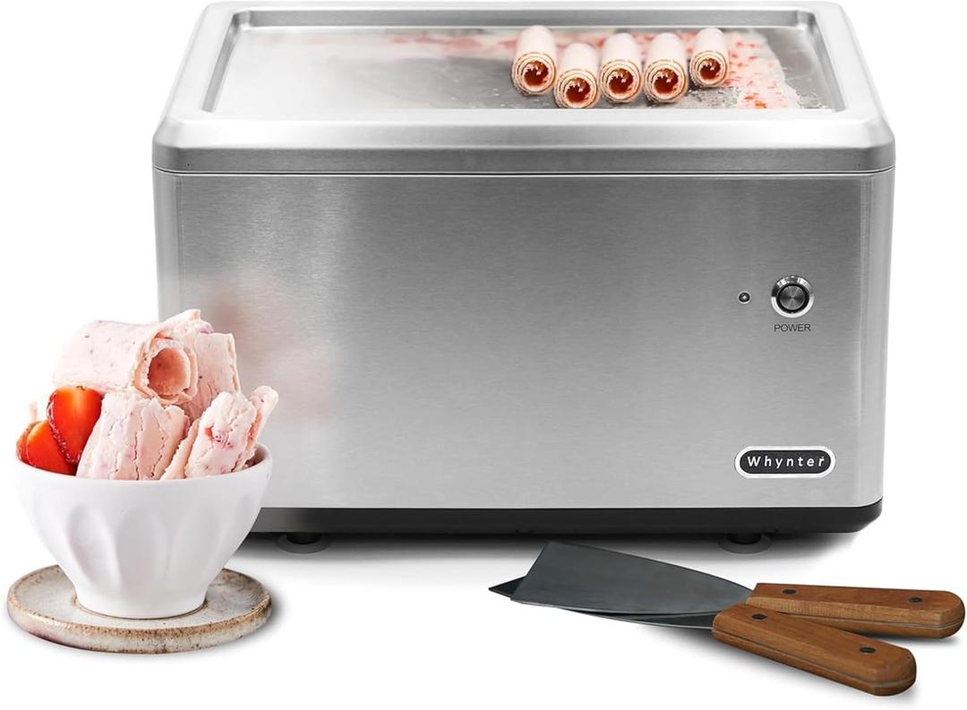 Whynter Automatic Rolled Ice Cream Maker, 0.5 Qt, ICR-300SS
Built In Compressor, No Pre Freezing Needed, LCD Display & Timer, Fresh Homemade Frozen Treats, Trusted Whynter Quality