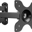 WALI TV Wall Mount Articulating LCD Monitor Full Motion 15 inch Extension Arm Tilt Swivel for Most 13 to 32 inch LED TV Flat Panel Screen with Mounting Holes up to 100x100mm (1330LM), Black (1 Pack, Black)