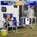 Makeup Chair 41'', Director Chair 600 lbs Portable, Makeup Chair for Makeup Artist with Table, Cup Holder, Storage Bag & Footrest