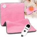 Heating Pad for Period Cramps, 17"33" XXL Heating Pad for Back Neck Shoulder Muscle Pain, 9 Heat Settings&4 Auto-Off, Large Moist Heat&Machine Washable, Christmas Birthday Gifts for Women Men,Pink