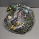 DR.DUDU Easter Garland Decor, 6.5 FT LED Lighted Garland with Easter Eggs & Flowers, Spring Floral Decoration for Fireplace, Mantle, Table & Indoor Home Decor