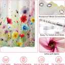 Baccessor Spring Summer Floral Shower Curtain Colorful Romantic Watercolor Wildflower Shower Curtain Polyester Fabric Bathroom Bath Home Decor Waterproof Weighted with Hooks 72 W x72 H Inch