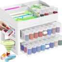 ARTDOT Storage Containers for Diamond Painting Accessories, 2 Drawers with 96 Slots Bead Storage Bottles and Diamond Art Accessories and Tools Rack