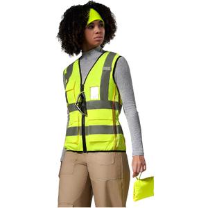 A-SAFETY High Vis Safety Vest for Women - Reflective Strips, Multi-Pockets, Zipper Closure M 