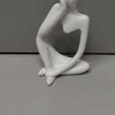 Thinker Statues and Sculptures, Resin Thinker Statue Ornaments, Abstract Style Sculptures, Housewarming Gifts, Housewarming Decorations, Living Room Dining Desk Decorations (White Right, Small)