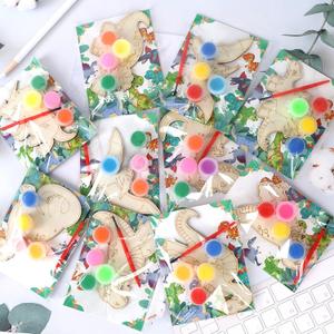 LARDUX Dinosaur Party Favors, 24PCS DIY Wooden Arts & Crafts Painting Kit for Kids, Glow in The Dark Party Favors Family Crafts Birthday Party Christmas Gifts Toys for Boys Girls