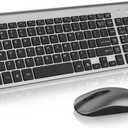 cimetech EasyTyping KF10 Wireless Keyboard and Mouse Combo, [Silent Scissor Switch Keys][Labor-Saving Keys]Ultra Slim Wireless Computer Keyboard and Mouse, Easy Setup for PC/Laptop/Mac/Windows - Grey