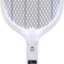 WBM SMART 2 in 1 Electric Bug Zapper, Mosquitoes Trap Lamp & Racket, USB Rechargeable Electric Fly Swatter for Home and Outdoor Powerful Grid 3-Layer Safety Mesh Safe to Touch