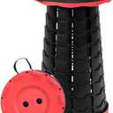 Foldable Telescoping Stool Portable, Retractable Stool for Adults, Upgraded Collapsible Folding Seats with Load Capacity 550lbs, Camping Stools for Adults (Red)