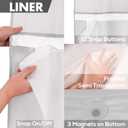 River Dream Long No Hook Slub Textured Shower Curtain with Snap-in PEVA Liner Set - 71" x 77"(75"), Hotel Style with See Through Top Window, Grey Fabric Curtain & Waterproof Liner, Gray, 71x77