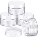 Patelai 4 Pieces Round Wide-mouth Leak Proof Plastic Container Jars with Lids for Travel Storage Makeup Beauty Products Face Creams Oils Salves Ointments DIY Making(1 Ounce, White)